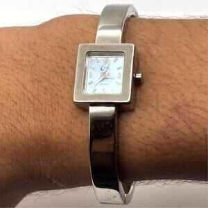 Retro Silver & Blue Cache Cuff Watch